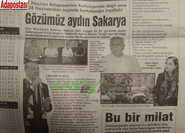 27 Haziran Sakarya Gazete Manşetleri