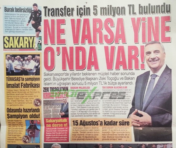 27 Haziran Sakarya Gazete Manşetleri